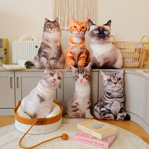 Peluche a forma di gatto, simulazione animale, regalo per bambini, bambola carina, giocattolo di compleanno, cuscino in fibra di poliestere, confezione in rete - Product Image 3
