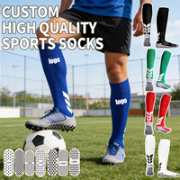 Chaussettes de sport personnalisées de haute qualité - Chaussettes de football antidérapantes jusqu'au genou avec logo personnalisé pour les joueurs de football