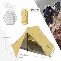 Tente de randonnée ultralégère Kawagebo Kamp (KK) 1,6 kg / 3,5 lb en tissu polyester 210T PU3000 pour 2 personnes