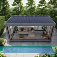 Pergola photovoltaïque d'extérieur de taille personnalisée avec système de panneaux solaires Pergola étanche 6x5 en aluminium motorisée Bioclimatic