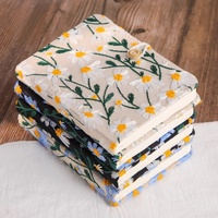 Carnet Tissu Brode Marguerite A5 Couverture Rigide Journal Floral Fait Main Cahier pour Bureau Ecole Cadeau Papeterie