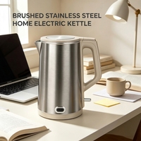 Bouilloire électrique sans fil en acier inoxydable à double paroi colorée de 1,8 L, 1500 W, 220 V, chauffage rapide, arrêt automatique, cuisine domestique