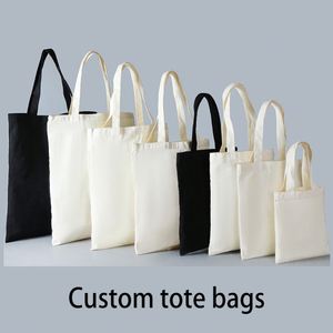 Customized Eco Friendly Heavy Duty Promotional Tote Bags Custom Printed Logo Plain Sublimation Blanks White Polyester <b>Canvas</b> - Product Image 2