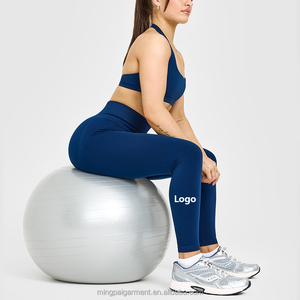 Leggings de sport sans couture à taille haute en polyamide avec logo personnalisé pour filles, leggings évasés pour le yoga, leggings pour femmes - Product Image 2