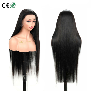 Perruques Lace Front 13x4 en <span class=keywords><strong>Cheveux</strong></span> Humains Naturels à 100% avec Ligne de <span class=keywords><strong>Cheveux</strong></span> Naturelle pour Femmes Noires, 30 Pouces de <span class=keywords><strong>Long</strong></span>, <span class=keywords><strong>Cheveux</strong></span> Brésiliens Remy Lisses - Product Image 1