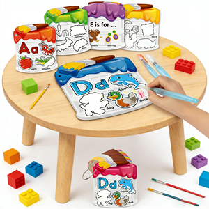 Tarjetas de Pintura con Agua para Aprender el Alfabeto, Tarjetas de Vocabulario Reutilizables para Dibujar con Agua - Product Image 1