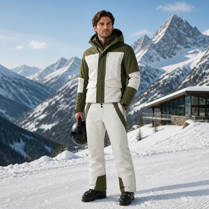 Conjunto <span class=keywords><strong>de</strong></span> Chaqueta y Pantalones <span class=keywords><strong>de</strong></span> Esquí Profesionales <span class=keywords><strong>de</strong></span> 10000 mm, Impermeables, Ecológicos, para Hombre y Mujer, Aislantes, Resistentes al Viento, para Snowboard - Product Image 4