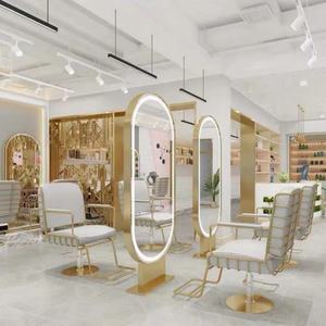 Espejo LED de Doble Cara de Lujo, Diseño Moderno, Estación de Metal para Barberías y Salones de Belleza - Product Image 2