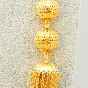 라운드 구슬 술 쥬얼리 세트 아프리카 나이지리아 패션 쥬얼리 세트 보헤미안 보헤미안 보헤미안 보헤미안 수제 목걸이와 귀걸이 세트 결혼식 - Product Image 5