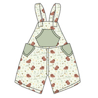 Pakaian Anak Perempuan Model Terusan Musim Panas dengan Desain Kantong di Dada, Motif Cetak, dan Tali Serut, Cocok untuk Seragam Kerja