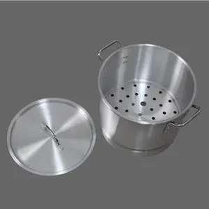 Hot Selling Cheap Price 8-100qt Aluminum Stock Pot With Steamer For Hotel