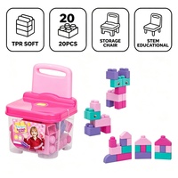 EPT First Builders - Ensemble de blocs de construction souples pour tout-petits avec chaise de rangement, idéal pour la maternelle