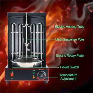 Horno Eléctrico Vertical para Asar Shawarma, Broiler, Kebab, Parrilla Al Pastor Giratoria, Temperatura Integrada, 4000W, Metal, Grande - Product Image 3