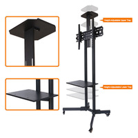 Soporte de TV Rodante con Altura Ajustable para Televisores de 32 a 65 Pulgadas, Carro Móvil con Ruedas Bloqueables para Pantallas Planas LCD, LED, OLED