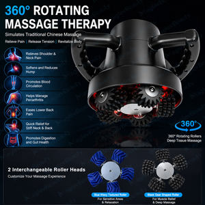 360 °   เครื่องนวดตัวไฟฟ้าแบบหมุนได้ ปรับความแรงได้ พร้อมฟังก์ชั่นเดินหน้า/ถอยหลัง สำหรับไหล่ คอ หลัง หน้าท้อง ขา ใช้ในบ้าน - Product Image 5