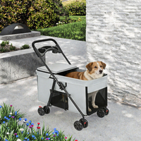 Sac de transport pliable et léger haut de gamme pour animaux de compagnie, 4 roues, toutes saisons, avec fermeture éclair, grand espace de rangement, pour petits chiens et chats, idéal pour les voyages en extérieur