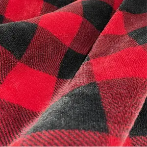 Hot Sale Classic Style Rot und Schwarz Kariertes bedrucktes Design Doppelt gewebte Lamm wolle Decke