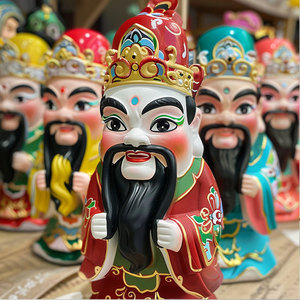 Figurines d'opéra chinois, statues en résine plastique colorées, jouets décoratifs de style folklorique, 12 ans et plus - Product Image 5
