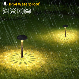 Lampes de jardin à énergie solaire, éclairage LED extérieur RGB décoratif pour allée, résistant à l'eau, design géométrique - Product Image 2