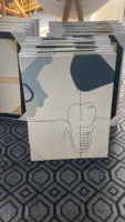 Commande personnalisée en gros noir étiré impressions sur toile Art déco dessin animé Art mural pour chambre et bureau décoration