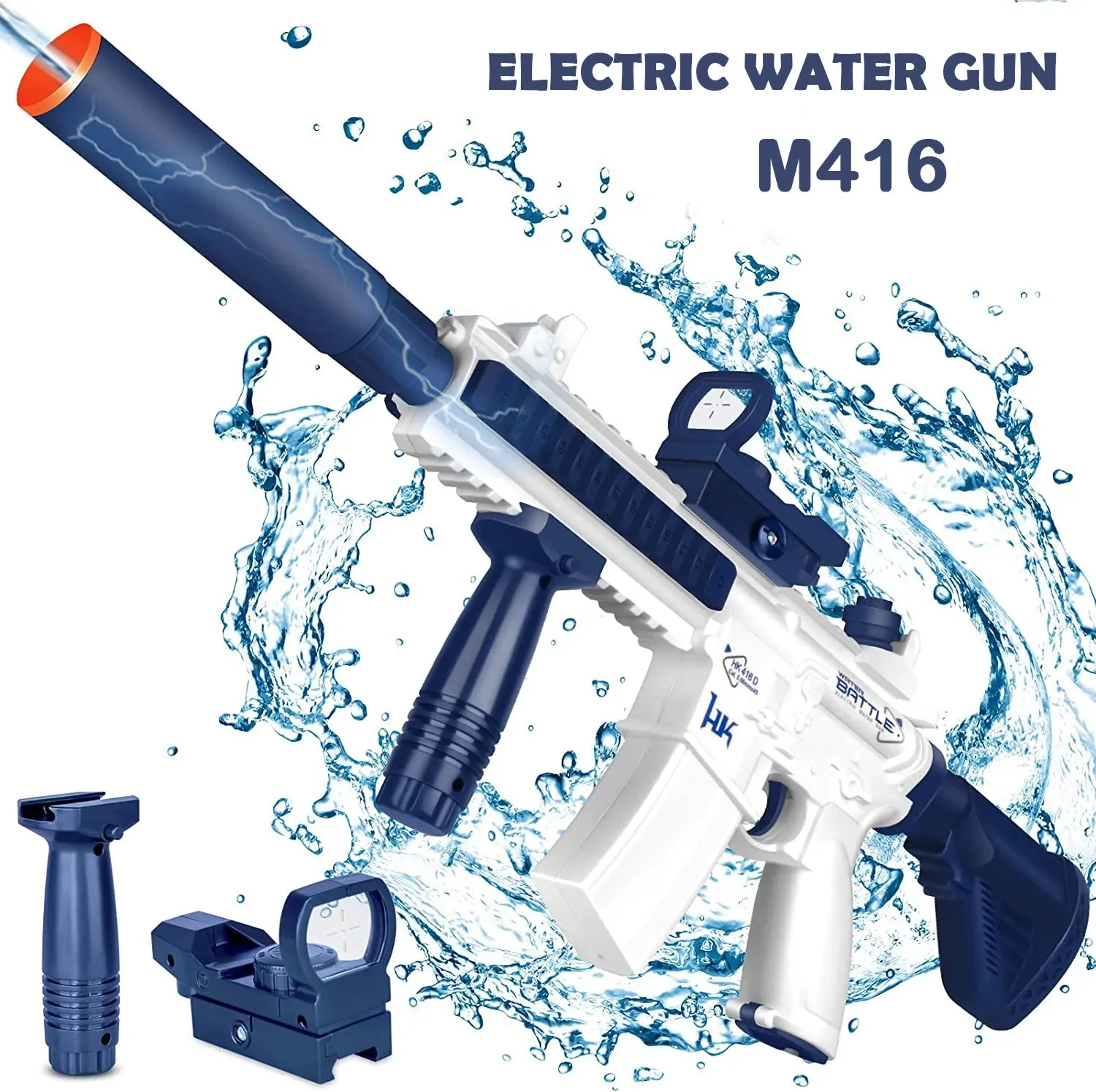Juegos de disparos al aire libre de verano combinación de desmontaje gratis DIY niños 2024 nuevo rifle de juguete M416 pistola de agua eléctrica de alta velocidad