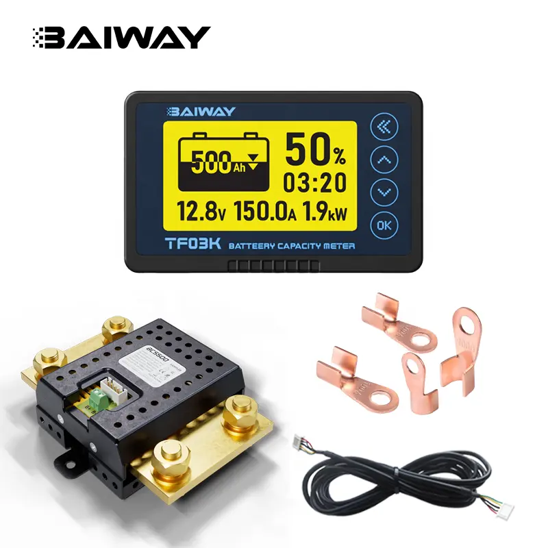 Baiway Monitor Baterai TF03K BCS500A coulomb meter Coulometer LiFePo4 indikator penguji kapasitas baterai Lithium asam timbal