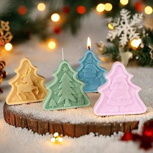 M54288 Christmas Santa Christmas Tree Elk, Polymer Clay Brickearth Baking Decoration <b>Mold</b> Gypsum Resin Silicone <b>Mold</b> - Product Image 1