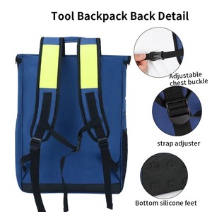 Mochila Organizadora <span class=keywords><strong>de</strong></span> Herramientas para <span class=keywords><strong>Electricista</strong></span> <span class=keywords><strong>de</strong></span> Uso Pesado OEM, con Múltiples Compartimentos y Cierre <span class=keywords><strong>de</strong></span> Cremallera, para Construcción y Carpintería - Product Image 3