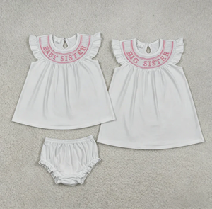 ชุดเดรสปักลายสีขาวสำหรับพี่สาวและน้องสาว "พี่สาวและน้องสาว" สำหรับเด็กวัยเตาะแตะ - Product Image 4