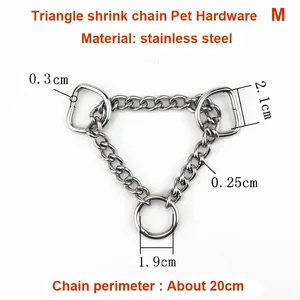 Half Metal Chain Martingale Choke Dog Collars Accessories 304 Stainless Steel Pet Hardware Triangular Contraction Chain