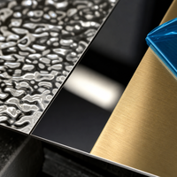 Pelat Baja Tahan Karat Berlapis Titanium Berlapis Warna Standar DIN Permukaan Embos Dekorasi Kabin Lift Desain Riak Air