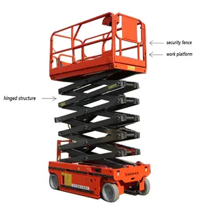 High quality 360 kg platform 3m-14m lifting height scissor lift tables trolley on rails