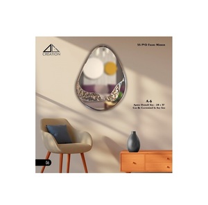 Bring Style And Durability Together With This Hammer Design SS PVD Frame <b>Mirror</b> Made From Premium SS 304 <b>For</b> <b>Long</b> Lasting - Product Image 1