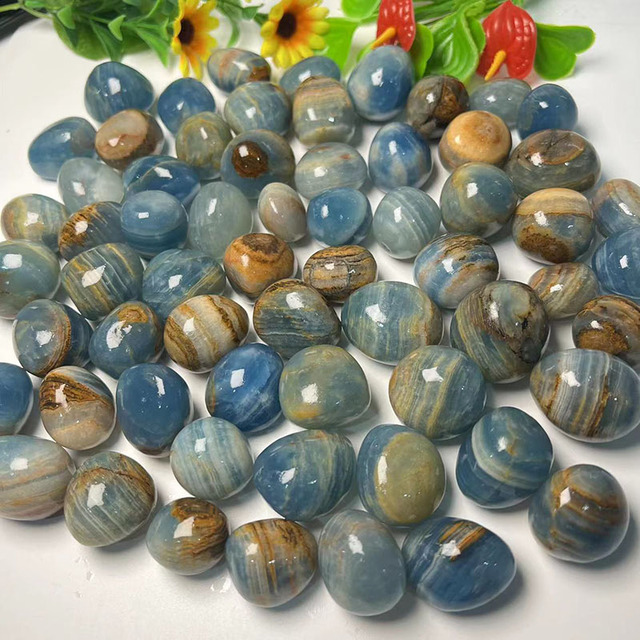 2-3cm Blue Onyx Crystal Tumble Blue Onyx Gravel Stone for Decoration