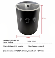 Poubelle d'intérieur élégante pour hôtel, style seau rond avec surface décorative aspect cuir