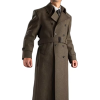 Europe Amérique Automne Hiver Nouvelle Laine Longs Manteaux Hommes Hiver Blazer Double Boutonnage Manteau OEM Laine Pardessus Fournisseur-Trench Coat