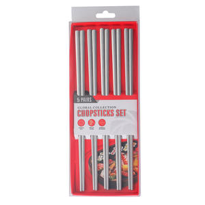 ชุดตะเกียบสแตนเลสทรงกลม 5 คู่ พร้อมกล่องของขวัญสีพื้น สำหรับใช้ในบ้าน ร้านอาหาร หรือเป็นของขวัญทางธุรกิจ - Product Image 2