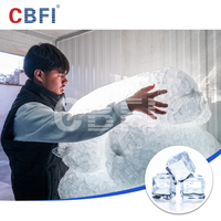 Máquina de Hielo Cuadrada Comercial de Acero Inoxidable Personalizada de 3-10 Toneladas, con Enfriamiento Automático por Agua/Aire, Bomba de Motor y Control PLC