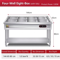 Table à vapeur électrique de comptoir grande capacité avec thermostat intelligent pour les fêtes, les buffets, la restauration, bain-marie