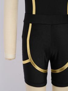 Tenue de gymnastique métallique pour garçons de 6 à 14 ans, justaucorps avec short, pour entraînements et compétitions, fabricants de vêtements sur mesure - Product Image 4
