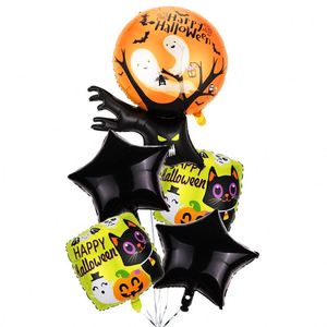 5Pcs/Set Halloween Theme Foil Pumpkin Head Witch Globol Star Shape Set <b>Balloon</b> Party <b>Decoration</b> - Product Image 5