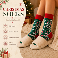 Chaussettes en laine mérinos mi-mollet, tricotées, douces, chaudes, élégantes, à motifs, pour l'hiver, confortables, respirantes, pour les fêtes de Noël