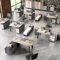 Foshan longjiang mobilier de bureau de luxe ouvert banquette de bureau avec espace de rangement