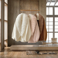 Cardigan en tricot mélange de laine pour femme, pull ample au crochet, vêtement d'extérieur pour l'automne