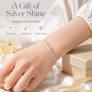 Oferta Especial JAJGI Pulsera de Tenis de Plata de Ley S925 Bañada en Oro de 18K con Engaste de Garra e Incrustaciones de Moissanita, Cierre de Caja, para Mujer - Product Image 5