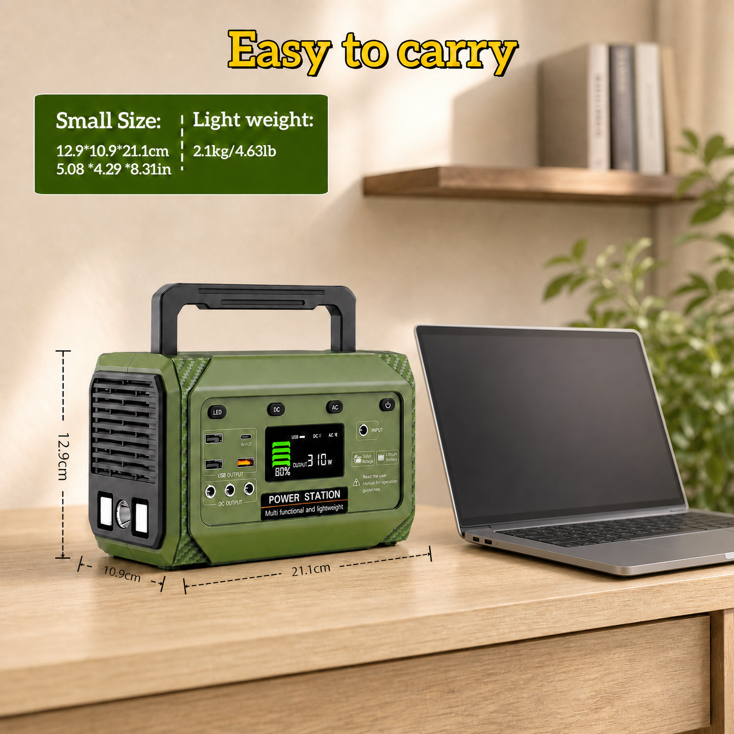 Portable Power Station - 300W Pure Sine Wave Solar Generator 270Wh 72800mAh Solar Panel Type C Emergency Factory Direct · image 2