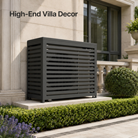 Cache-climatiseur moderne en aluminium à persiennes, enclos ventilé pour un flux d'air optimal, installation facile DIY, idéal pour villa extérieure