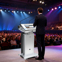 Chaire numérique intelligente pour église avec micro, podium, salle de classe intelligente avec écran frontal de 32 pouces, pupitre numérique