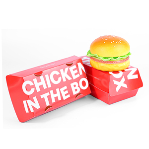 Logo personnalisé à emporter de qualité alimentaire coréen papier Hot Dog à emporter français poulet frit Carton Burger boîte impression - Product Image 4