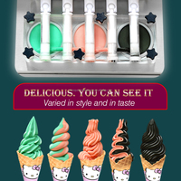 Machine à crème glacée à service mou de petite taille pour usage commercial, 5 saveurs, avec 3 réservoirs pour les salons de crème glacée